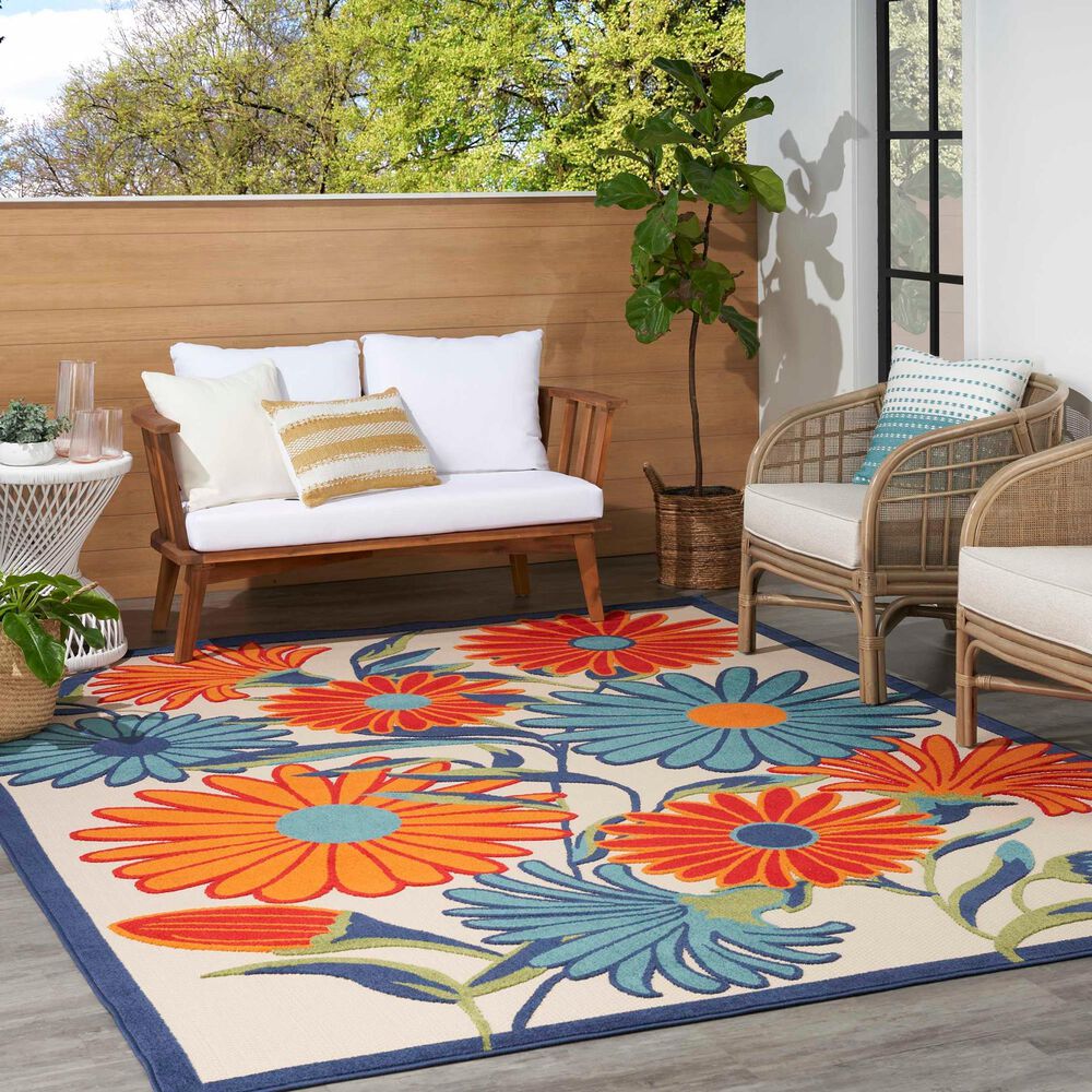 Nourison Aloha ALH33 7&#39; x 10&#39; Multicolor Indoor/Outdoor Area Rug, , large