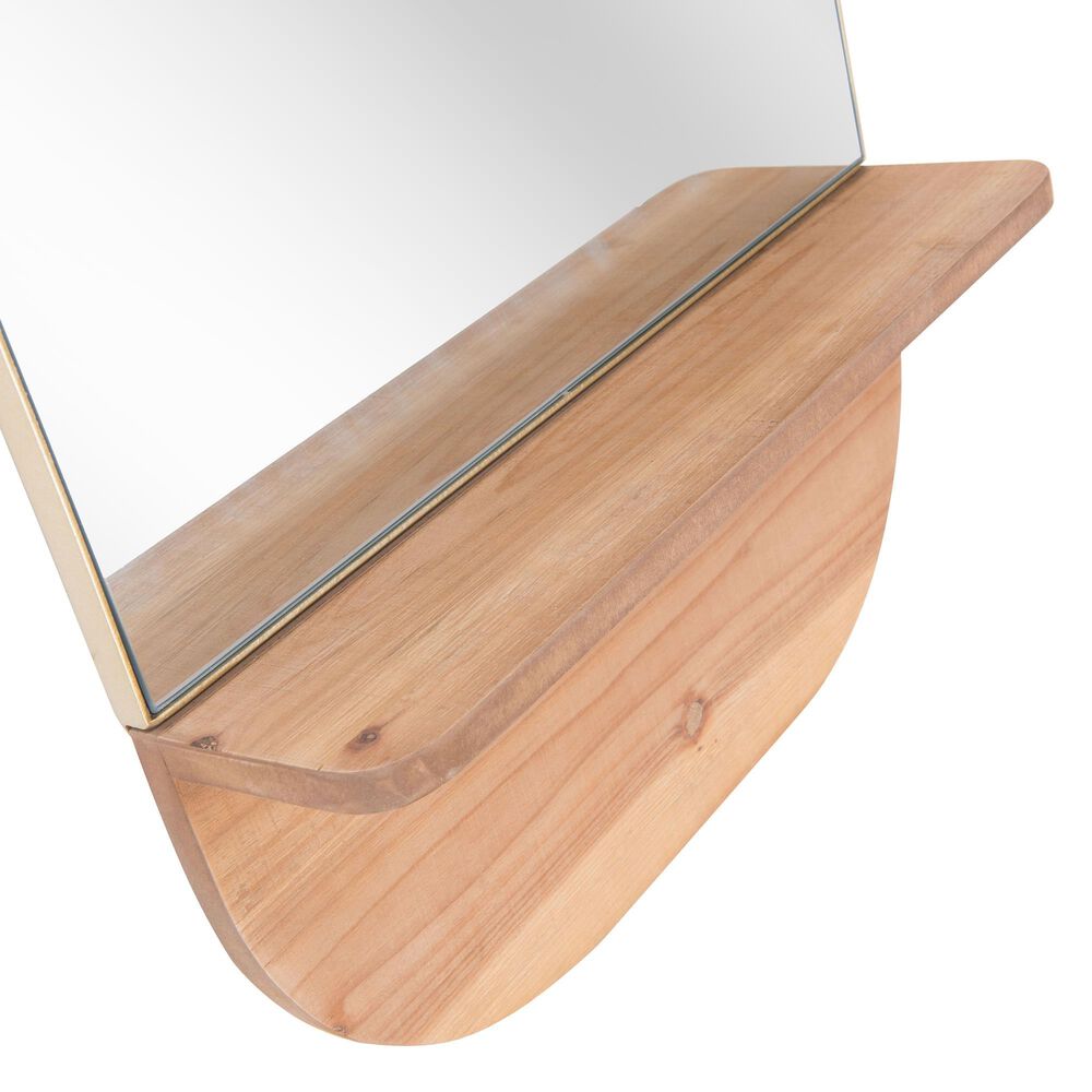 Zuo Modern Meridian Mirror in Gold and Brown, , large