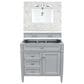 James Martin Vanities Brittany 36" Single Bathroom Vanity in Urban Gray with 3 cm Eternal Jasmine Pearl Quartz Top and Rectangle Sink, , large
