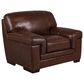 Simon Li Leather Accent Chair in Longhorn Bramble, , large
