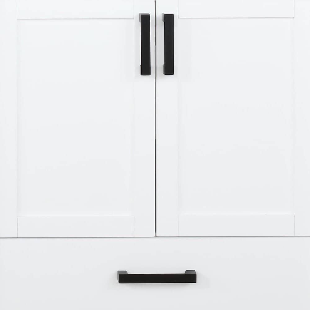 Lexora Home Ziva 60&quot; Double Bathroom Vanity in White with 2 cm White Quartz Top and Rectangular Sinks, , large