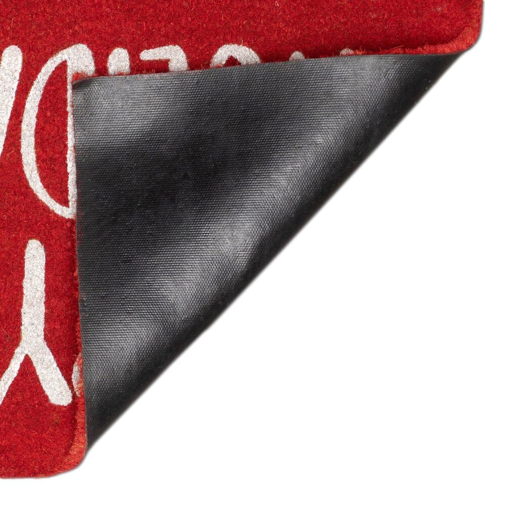 Trans-Ocean Import Natura Happy Holidays Holly 1'6" x 2'6" Red Outdoor Door Mat, , large