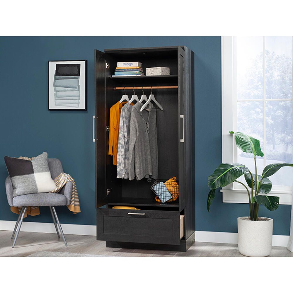 Sauder HomePlus Wardrobe Storage Cabinet in Raven Oak, , large