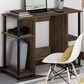 HOMLUX 38" Computer Desk with Dual Open Side Shelves in Columbia Walnut and Black, , large