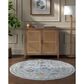 Surya Reina REN-2306 Light Gray, Cream, Denim, Rust, Mustard and Olive 6"7" Round Area Rug, , large