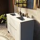 Lexora Home Lafarre 48" Double Bathroom Vanity in White with 2 cm White Cultured Marble Top and Rectangular Sinks, , large