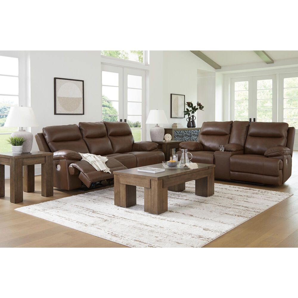 Ashley VonRyan Power Reclining Sofa with Adjustable Headrest in Tobacco, , large
