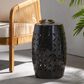 Hearth and Haven Lilac Outdoor Barrel End Table with Cylindrical Design in Black, , large