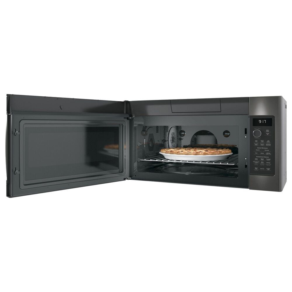 GE Profile Profile 2-Piece Kitchen Packages with 30&quot; Gas Double Oven Range and 1.7 Cu. Ft. Over-the-Range Microwave Oven in Fingerprint Resistant Black Stainless Steel, , large