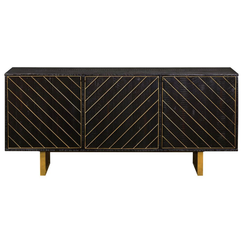 Blue River Monaco Sideboard in Black and Antique Gold, , large