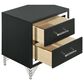 Coaster Lucia 2-Drawer Nightstand in Black and Chrome, , large
