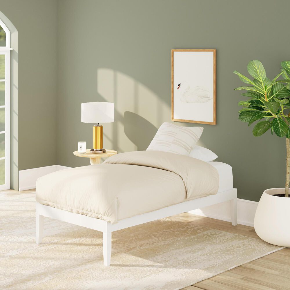 Linon Home Decor Polly Twin Platform Bed in Bold White, , large