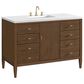 James Martin Vanities Myrrin 48" Vanity in Mid-Century Walnut with 3 cm White Zeus Quartz Top, , large