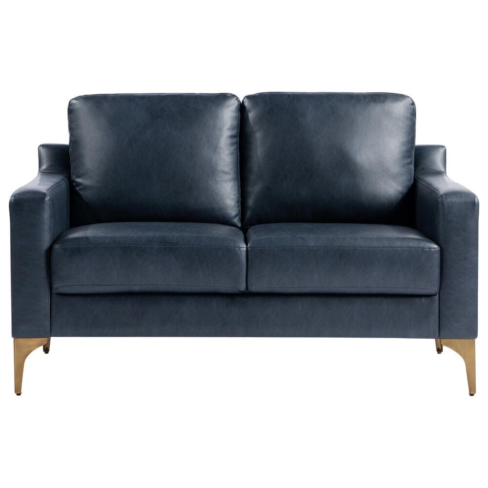 Lifestyle Solutions Fletcher Stationary Loveseat in Navy, , large