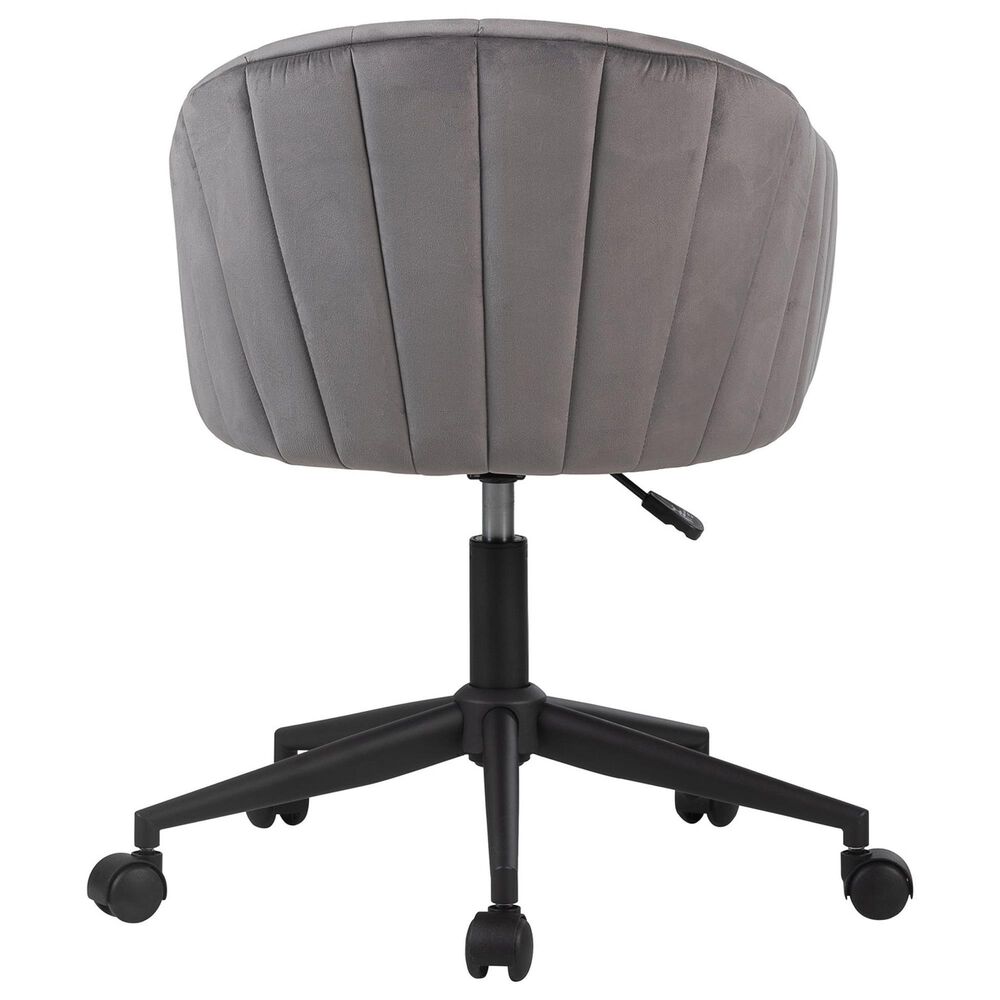 Impressions Vanity Taylor Swivel Vanity Chair with Dark Grey Cushion in Black, , large