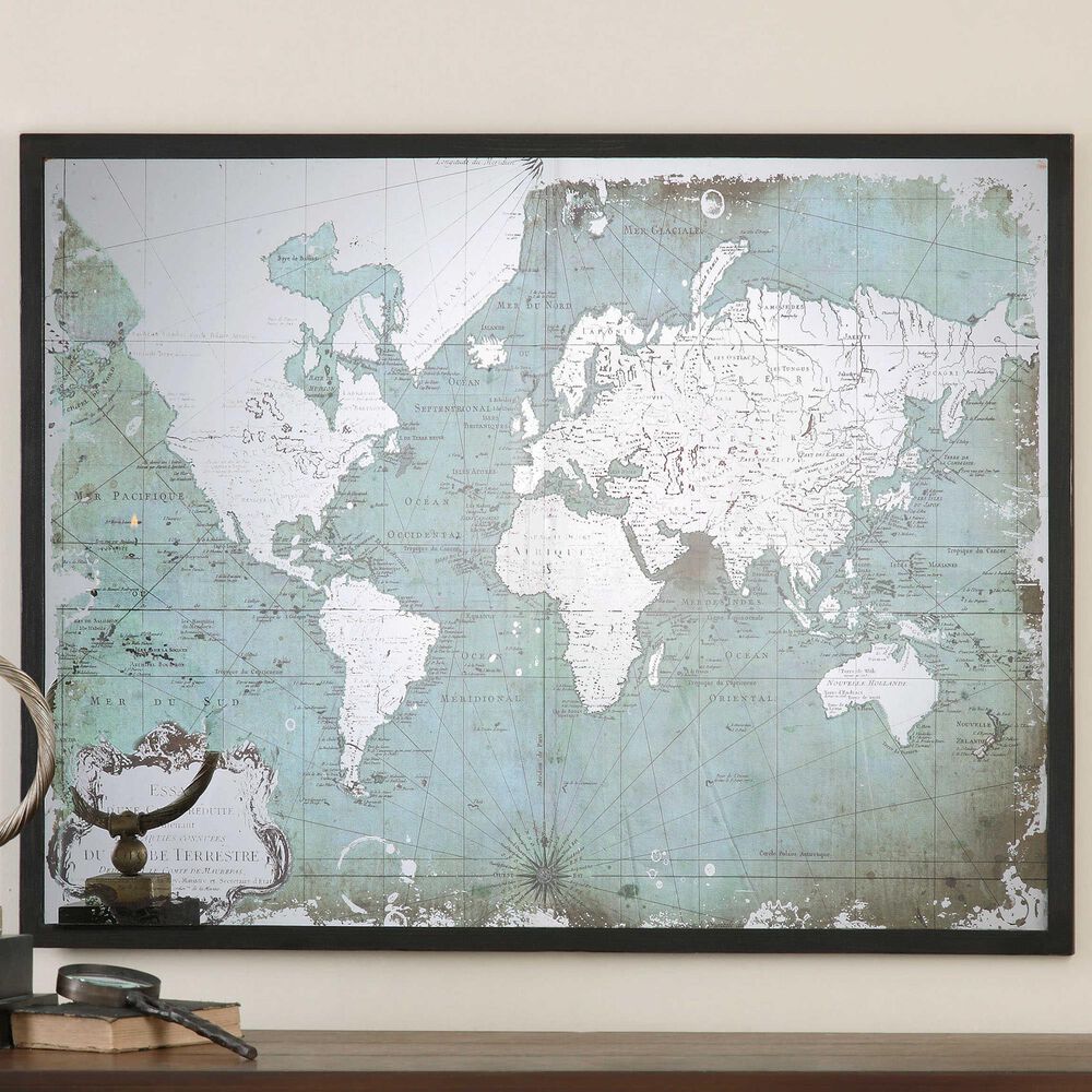 Nebraska Furniture Mart Map Uttermost World Map In Green And Black | Nebraska Furniture Mart