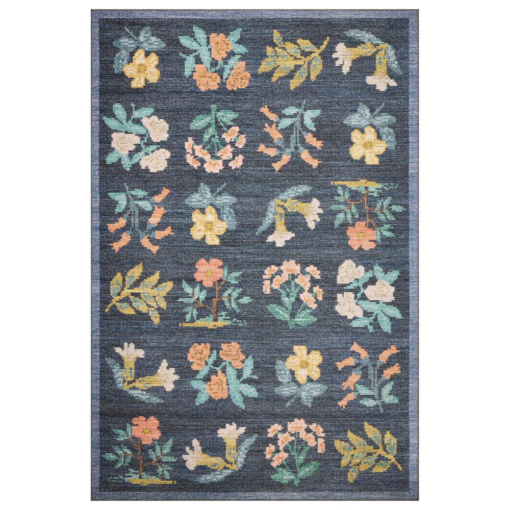 Rifle Paper Co. x Loloi Rosa Hawthorne 5" x 7"6" Navy Area Rug, , large