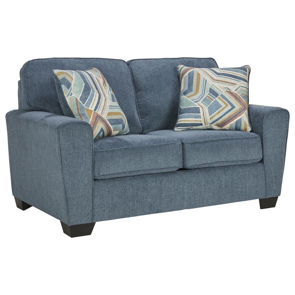 Ashley Cashton Stationary Loveseat in Blue, , large