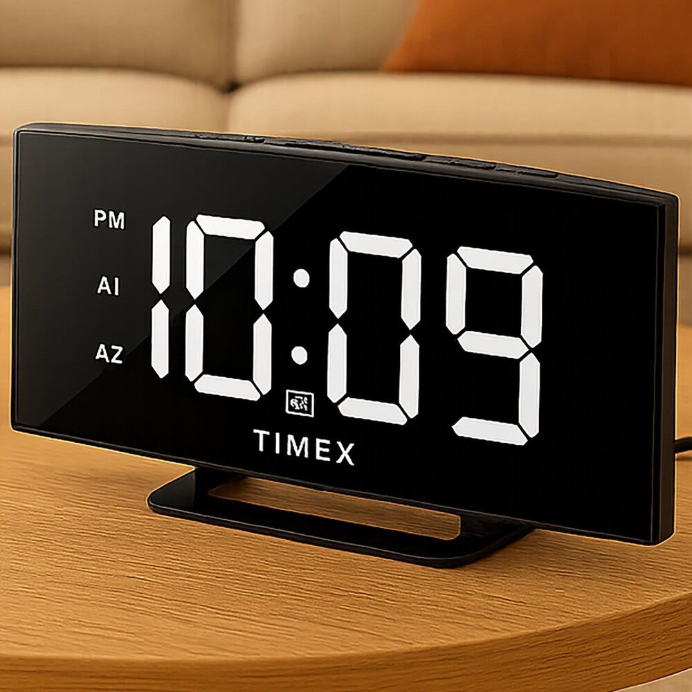 iHome Dual Alarm with Curved Display in Black, , large