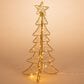The Gerson Company 16"H Foldable Lighted Iron Christmas Tree with 35 Warm White Micro LED Lights in Brown, , large