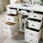 James Martin Vanities Bristol 48" Single Bathroom Vanity in Bright White with 3 cm Ethereal Noctis Quartz Top and Rectangular Sink, , large