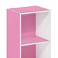 HOMLUX 2-Tier Open Shelf Bookcase in Pink and White, , large