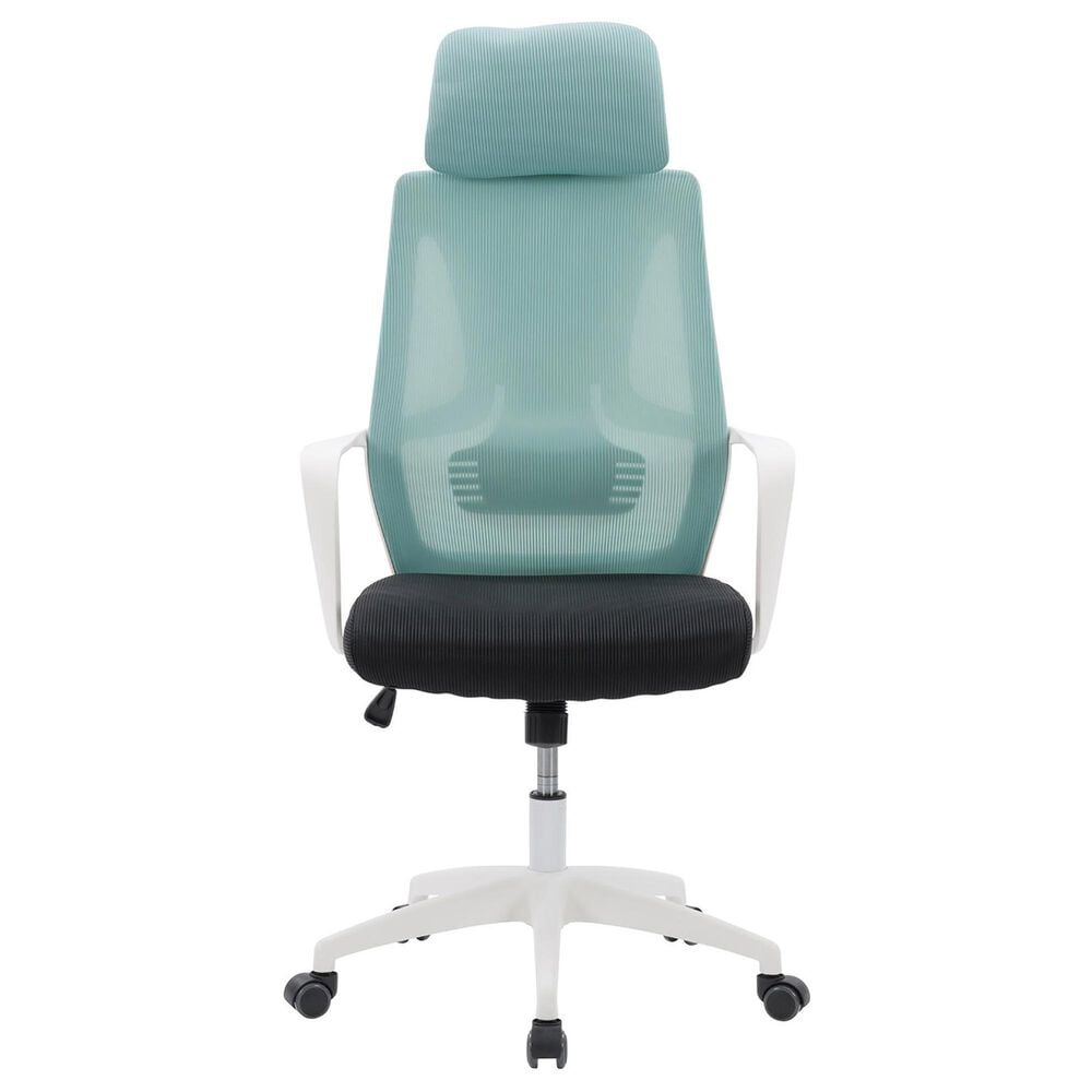 CorLiving Workspace Office Chair with White Frame in Teal and Black, , large