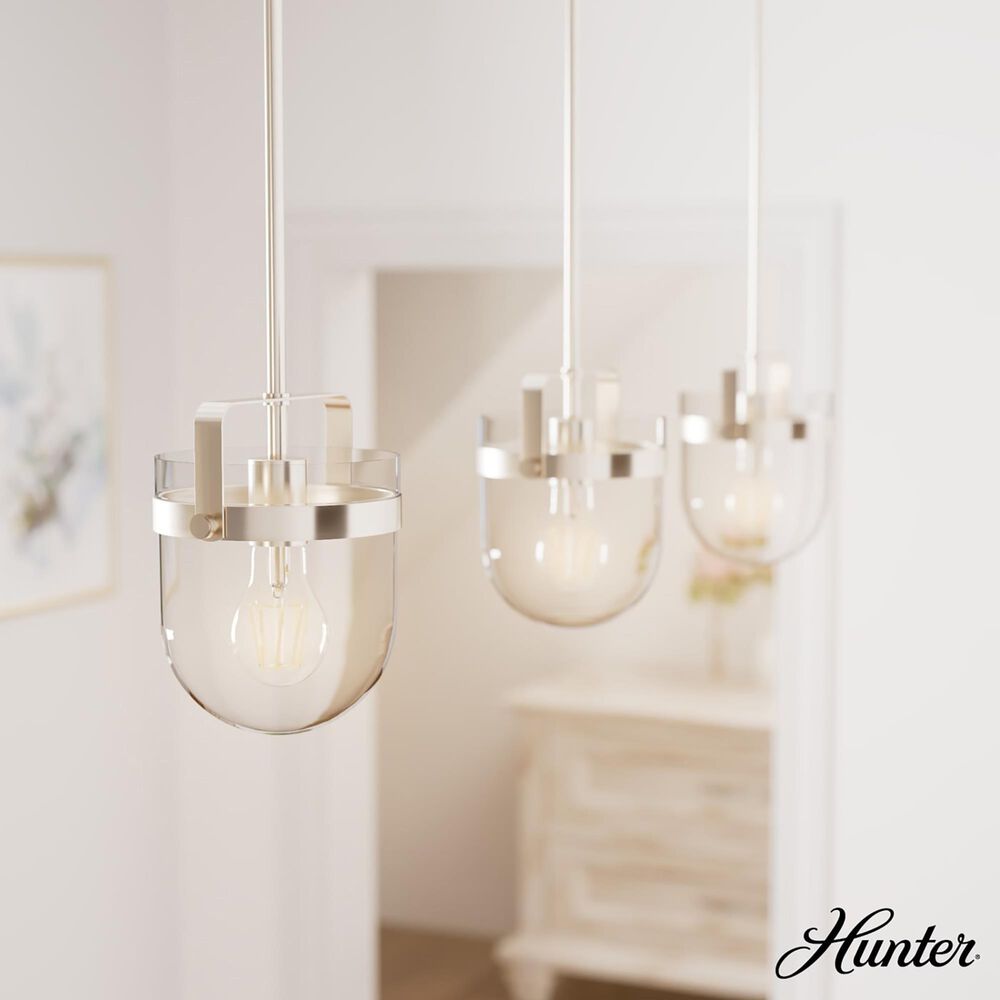 Hunter Karloff 1-Light Pendant in Brushed Nickel, , large