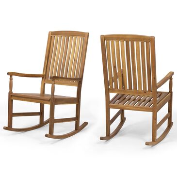 Noble House Sulloway Patio Rocking Chair in Teak (Set of 2), , large