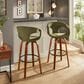 LumiSource Curva 30" Swivel Barstool with Green Upholstery in Walnut and Black (Set of 2), , large