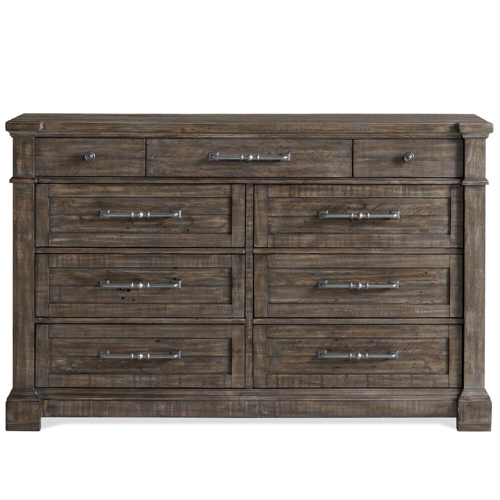 Shannon Hills Bradford 9 Drawer Dresser in Rustic Coffee Brown, , large