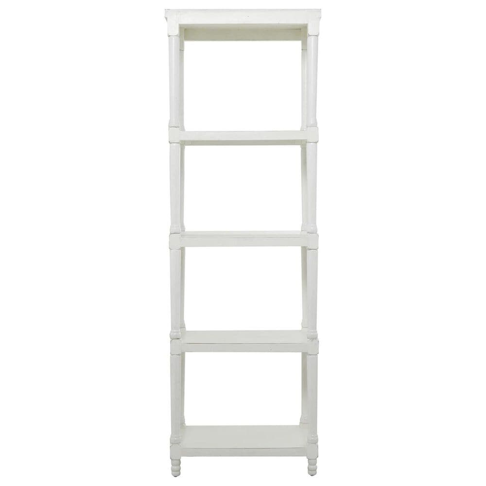 Maple and Jade 4-Shelf Storage Shelving Unit in White and Brown, , large
