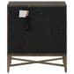 Furniture Worldwide Montclair 1 Drawer 2 Shelves Nightstand in Medium Brown and Smoked Gold, , large