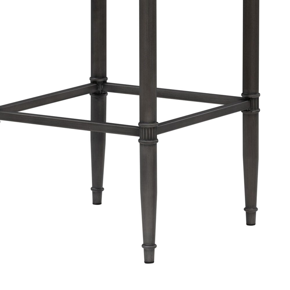 Armen Living Marvin Bar Height Stool with Ivory Upholstery in Antique Pewter, , large