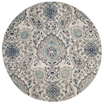 Safavieh Madison MAD600C 4" Round Cream and Light Grey Area Rug, , large