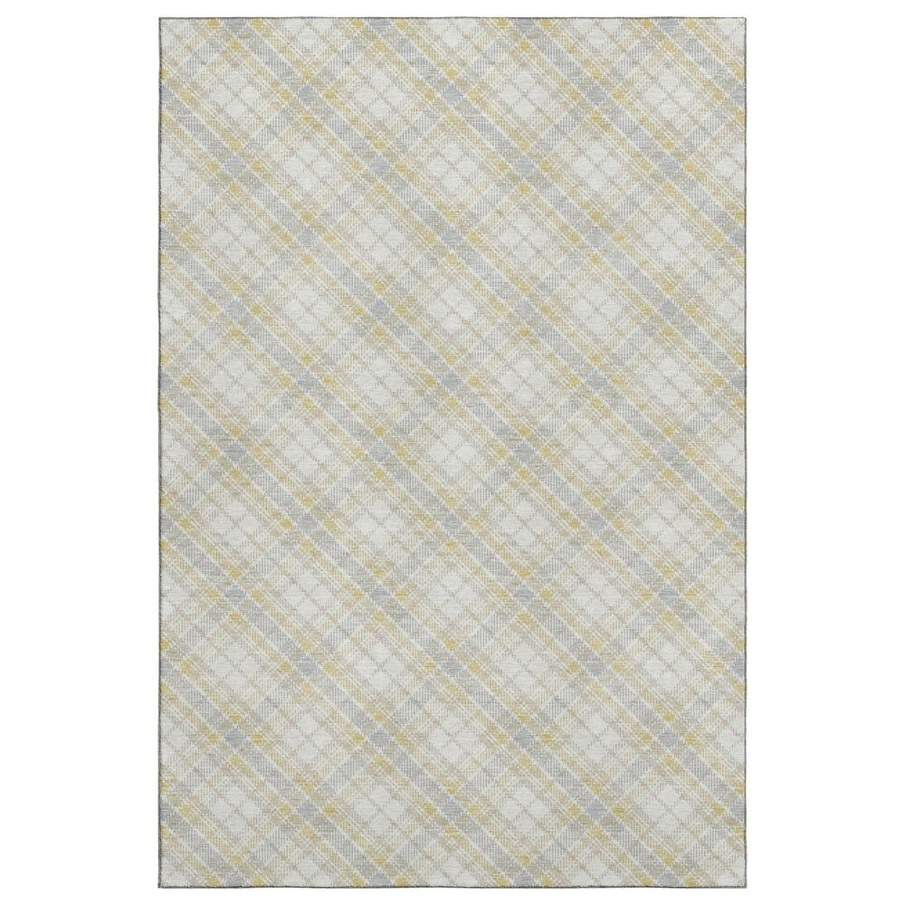 Dalyn Rug Company Soft Essentials Plaid Wheat 9" x 12" Indoor/Outdoor Area Rug, , large