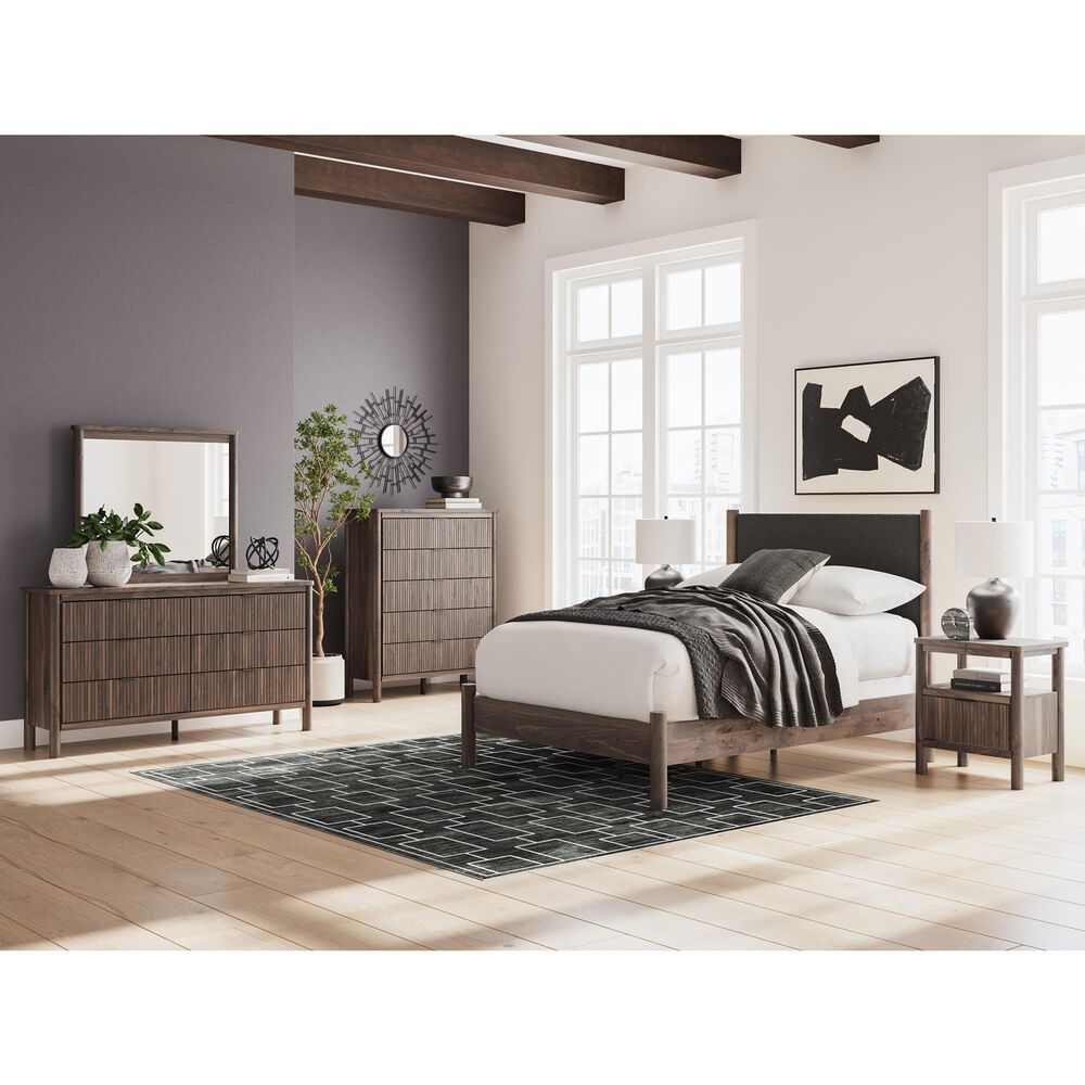 Ashley Pamytta Full Upholstered Panel Bed in Rich Brown, , large