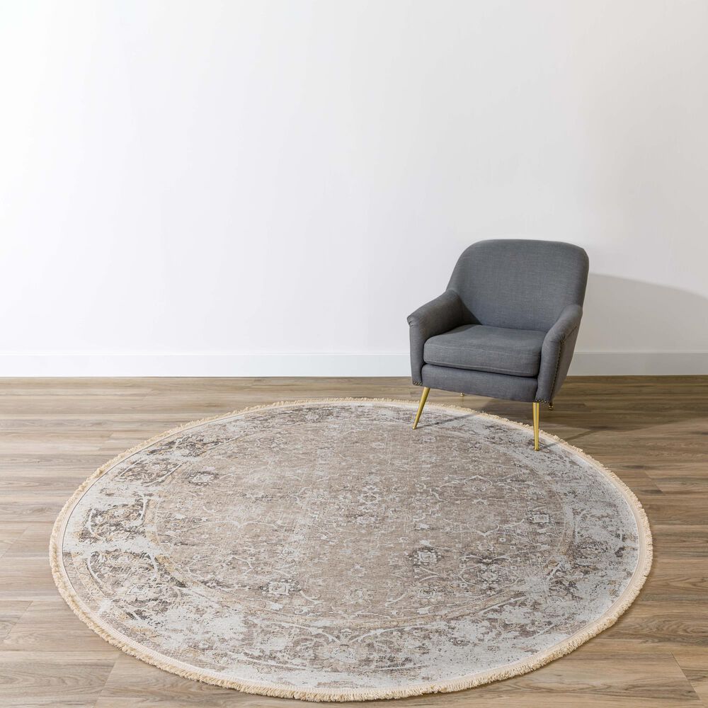 Dalyn Rug Company Marbella 8&#39; Round Taupe Area Rug, , large