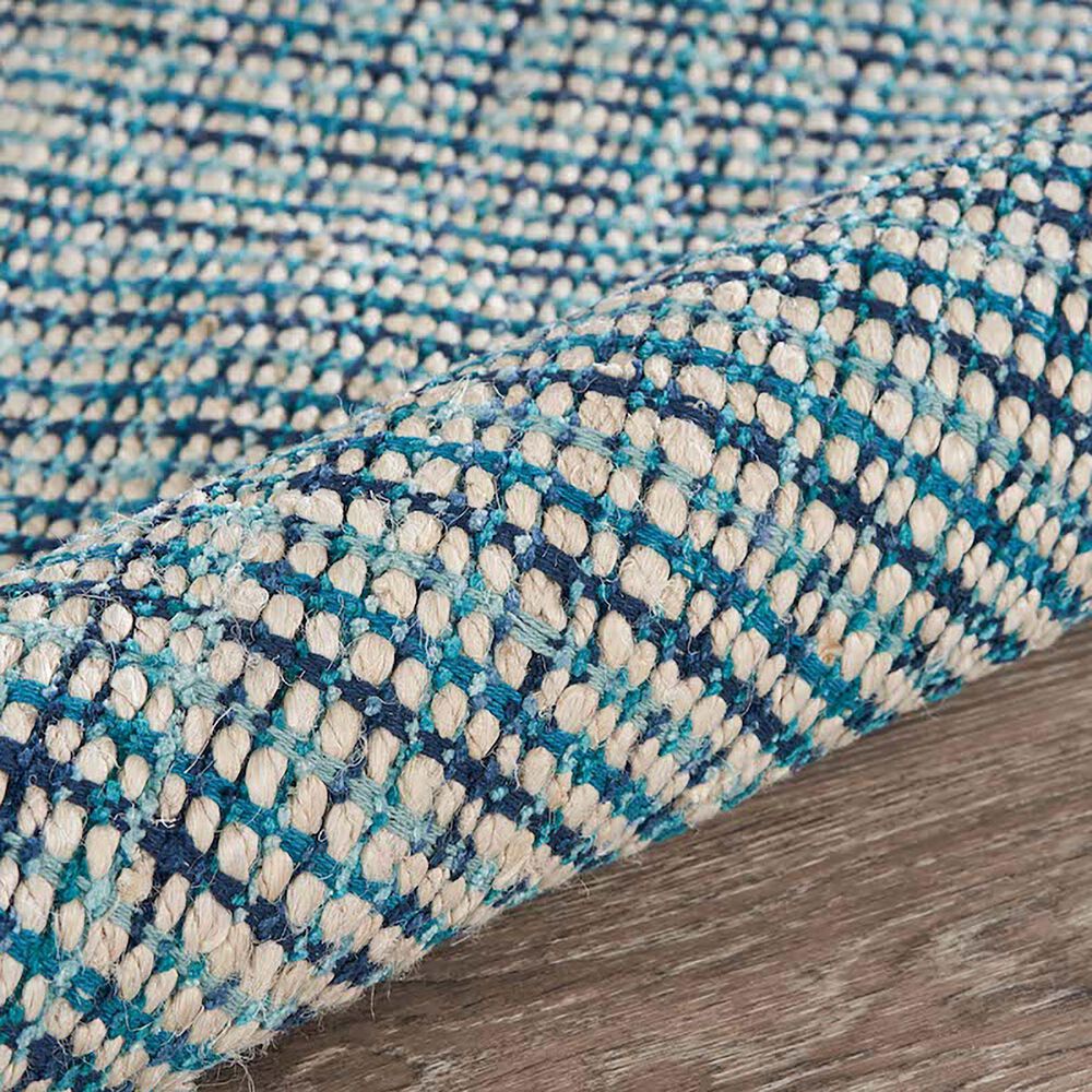 L&amp;R Resources Bleached Naturals 5&#39; x 7&#39;9&quot; Bleach, Blue and Ivory Area Rug, , large