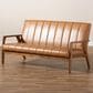Baxton Studio Nikko Stationary Sofa in Tan, , large