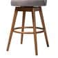 Baxton Studio Carra Swivel Bar Stool with Grey Cushion in Walnut (Set of 2), , large