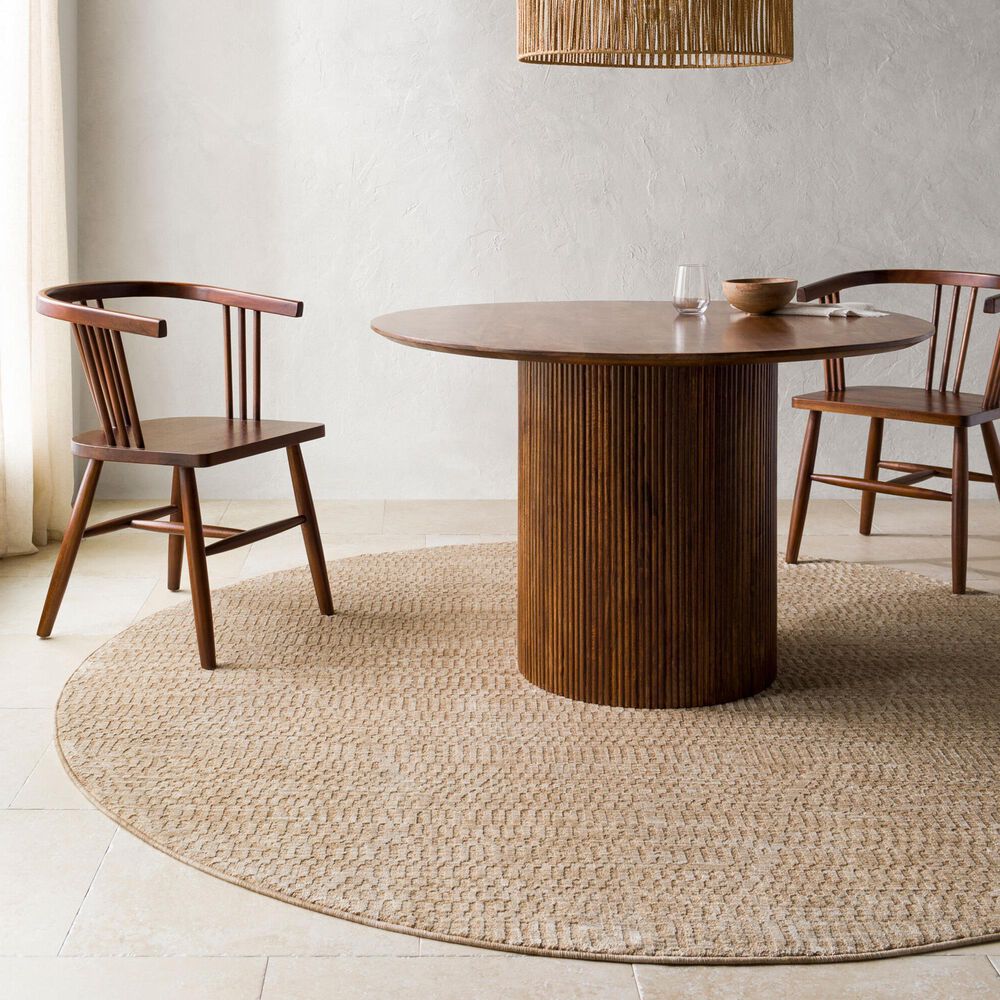 Surya Masterpiece MPC-2304 Beige, Tan and Medium Brown 6'7" Round Area Rug, , large