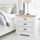 Ashley Ashbryn King Storage Bed and Two Nightstands in White and Oak, , large