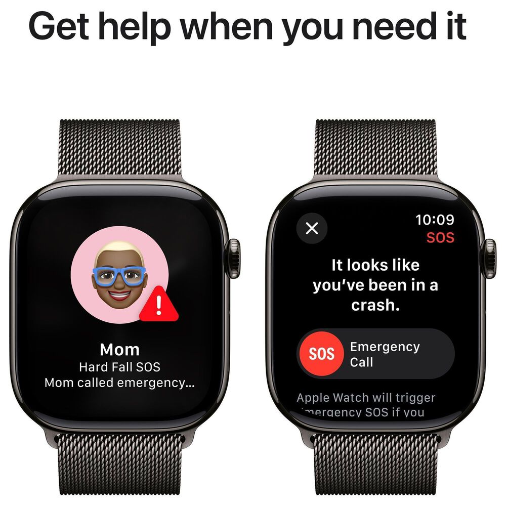 Apple Watch Series 10 GPS + Cellular 42mm Slate Titanium Case with Slate Milanese Loop, , large