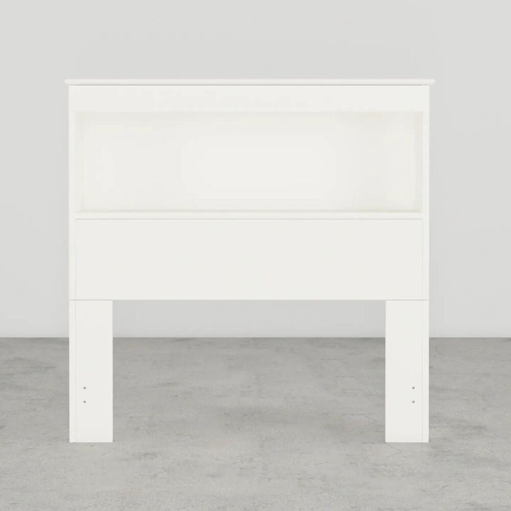 Lemoore Essential Twin Bookcase Headboard in Rockport White, , large