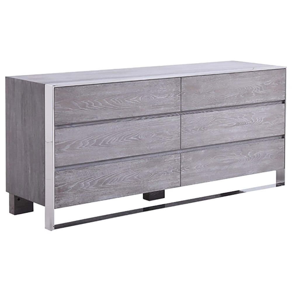 Hearth and Haven Arlene 6Drawer Dresser in Grey NFM