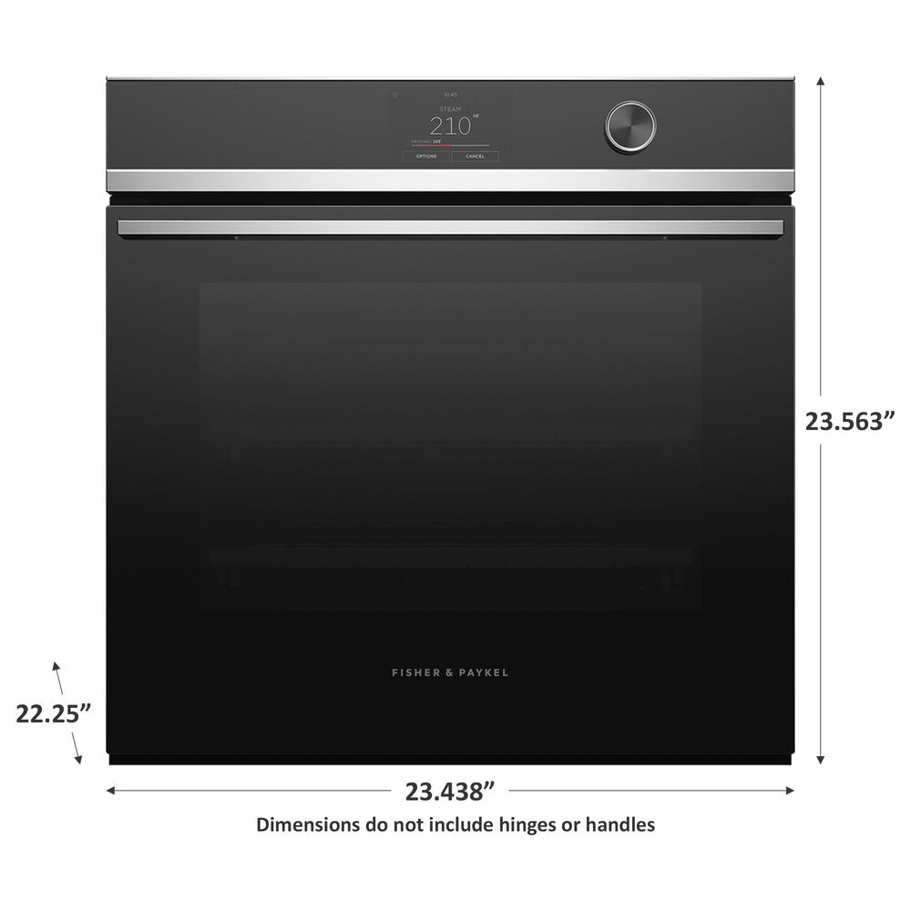 Fisher &amp; Paykel 24 Single Electric Wall Oven with 23-Function and Convection in Black and Stainless Steel, , large