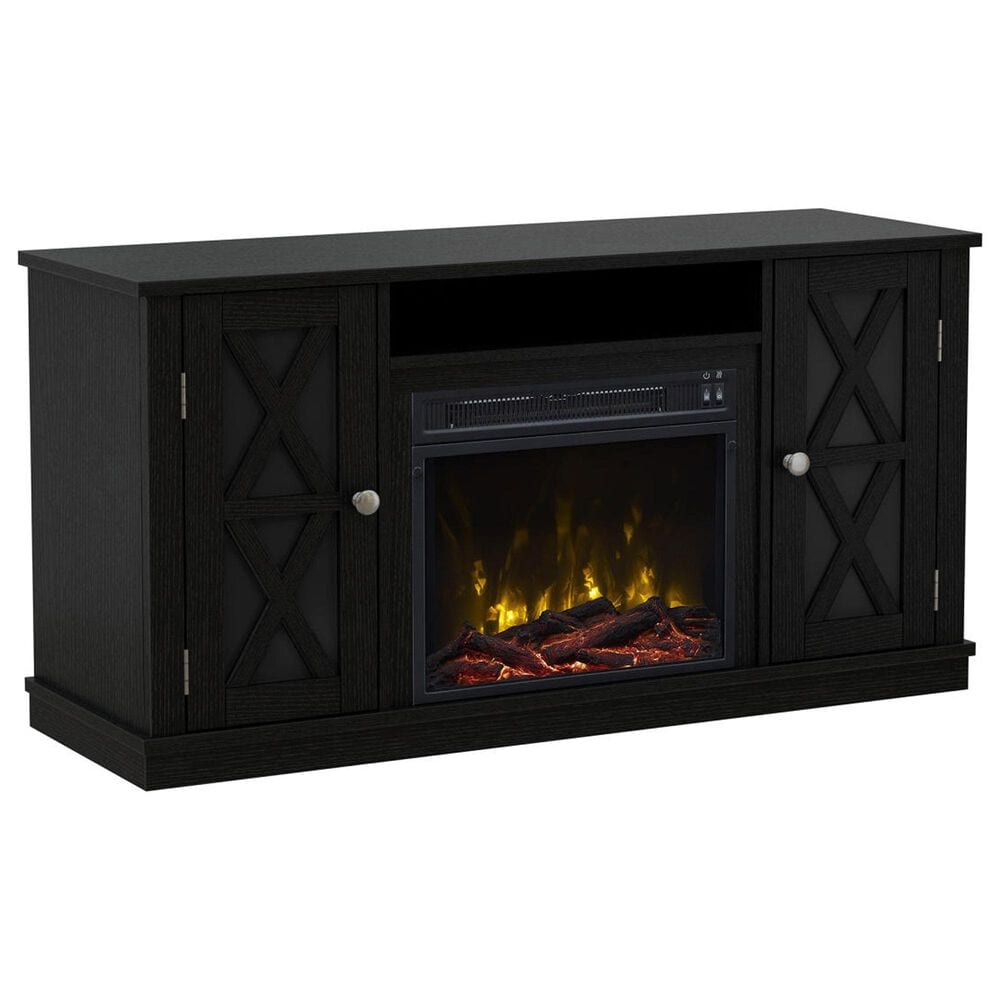 Fabio Flames 48" TV Stand with Electric Fireplace in Black, , large