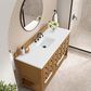 James Martin Vanities Malibu 60" Single Bathroom Vanity in Amber Birch with 3 cm White Zeus Quartz Top and Rectangular Sink, , large