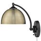 Golden Lighting Rey 1-Light Wall Sconce in Matte Black and Aged Brass, , large